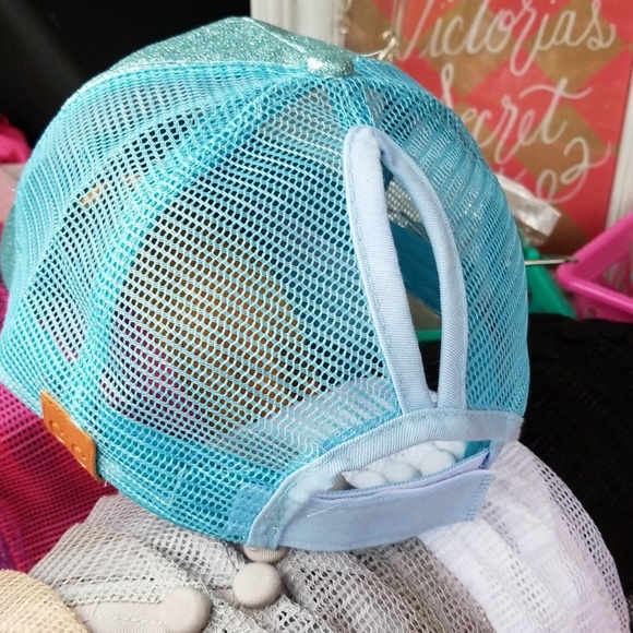 New Hot item!!! Blue Blingy CC high ponytail hat - Picture 5 of 7